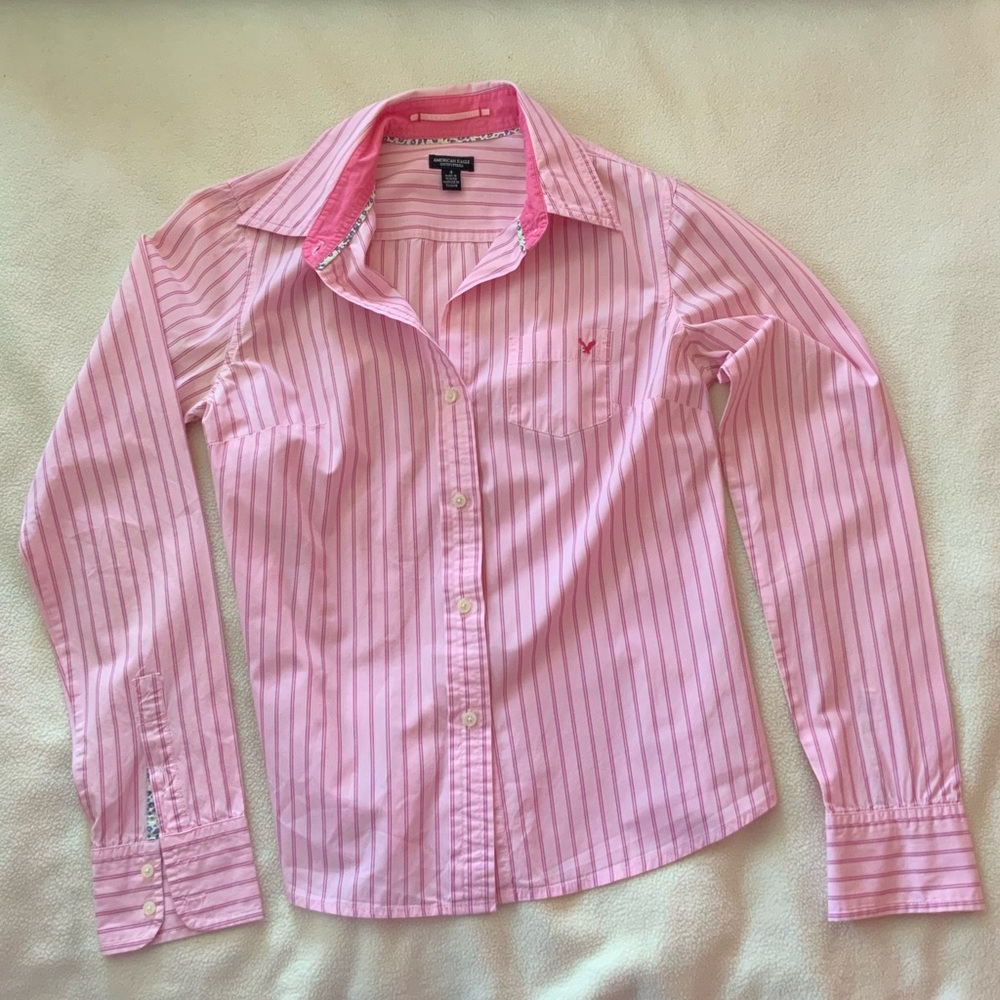 American Eagle Pink Button Down